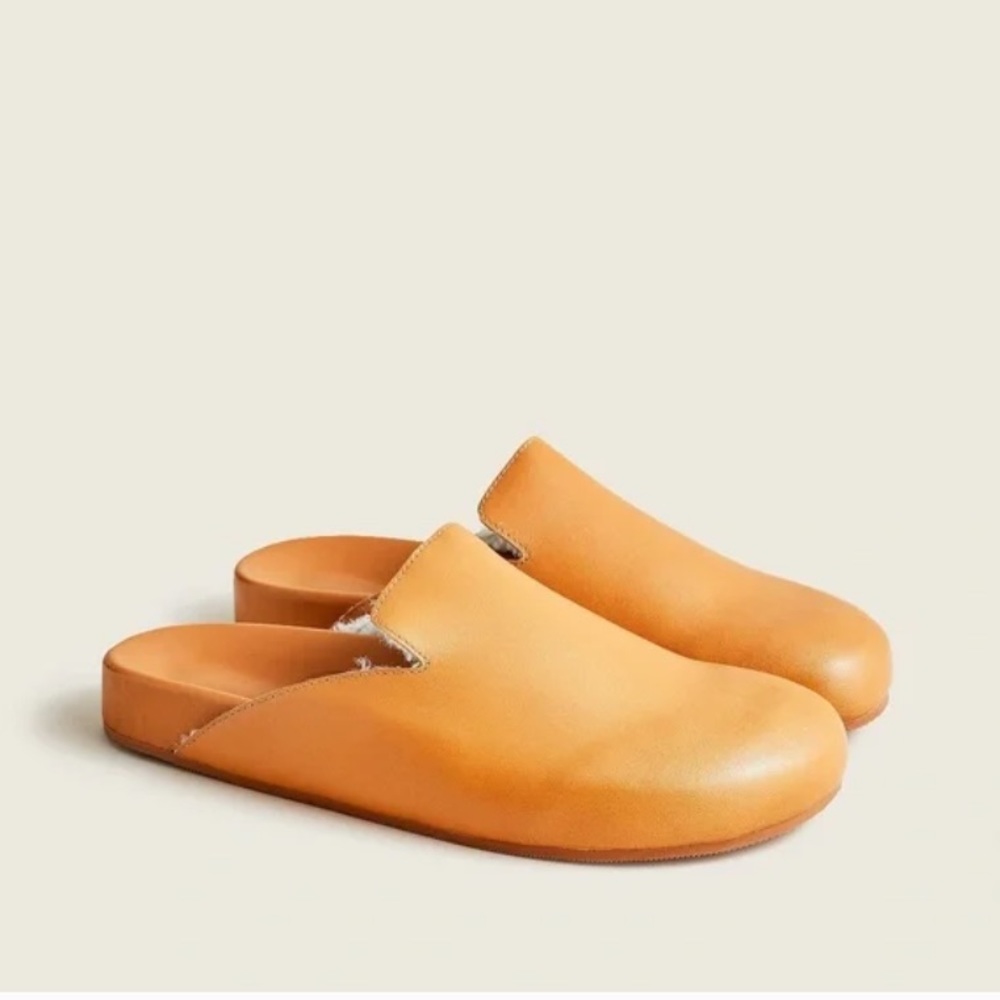 J.CREW Pacific sherpa-lined leather clogs